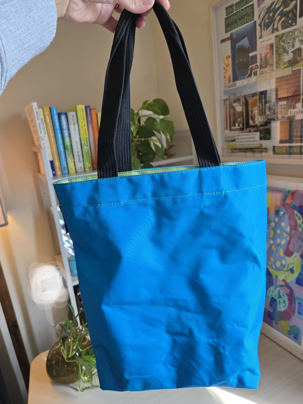 Herve Chapelier Nylon North-South Two-Tone Tote